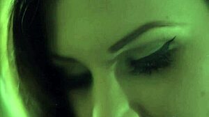 Euro Lesbo Fingers Pussy In Glamorous Christmas Costume