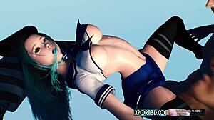 Busty Japanese Teen in 3D Hentai Pussy Fucking