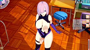 Fate Mash Kyrielight Gets Tit Rubbing In 3D Hentai, Big Tits Squeezed And Massaged In Anime Style