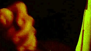 Tattooed girl masturbates with big cock on webcam