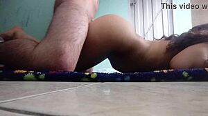 Boldly fucking my fat latina cousin like a whore in the empty kitchen