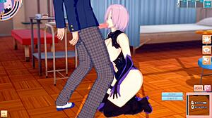 Fate Mash Kyrielight Gets Tit Rubbing In 3D Hentai, Big Tits Squeezed And Massaged In Anime Style