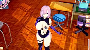 Fate Mash Kyrielight Gets Tit Rubbing In 3D Hentai, Big Tits Squeezed And Massaged In Anime Style