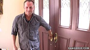 I saw this big tit latina slut showing off