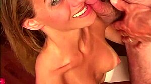 Amateur petite slut loves cum on face!