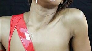 raven swallowz, ebony model with big tits, loves giving head in interracial scenes