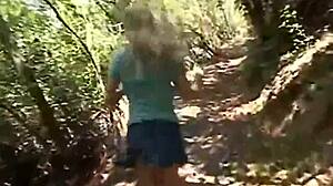 Watch Petite Teen Finger Her Shaved Pussy Outdoors!