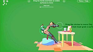 Odymos LGBT hentai game episode 11 features double end dildo swinging for pussy and anal.