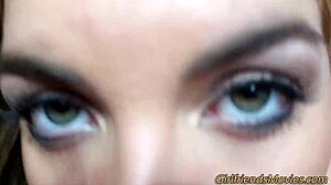 blonde teen pov licking and fingering in lesbian masturbation.