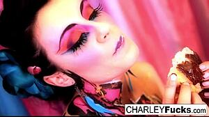 Charley says, Watch me tease my big tits and ass.