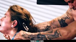 paige owens, that teen secretary, is sucking and fucking her boss while his wife listens 😱