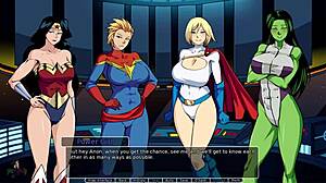 Infinity Crisis Part 2: Rough Threesome With Blonde, Brunette, And Redhead.