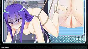 The second part of the monster fight in this anime hentai game with humiliation and bondage