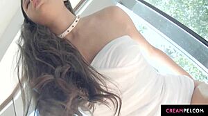 super hot mira enjoys a messy treat