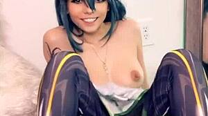 Froppy Cosplays In Horny Costume Revealing Her Tits For Playful Teasing
