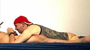 guy swallows several loads in gay deepthroat scene