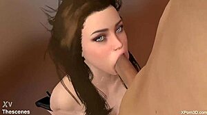 Wow, This 3D Hentai Busty Blonde Deepthroats Like Crazy in POV