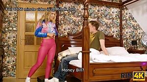 European Babe with Fake Big Tits Plays Chocolate Starfish Rimjob Game