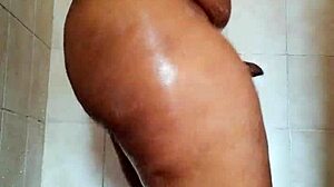 Horny Bbw Sissy Shemale Teases With Her Phat Wet Booty In The Shower