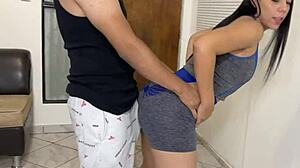 I train with my beautiful latina stepmother when her husband is away