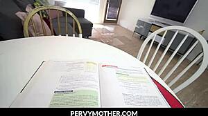 Prudish step mom exposes pervert stepson during study