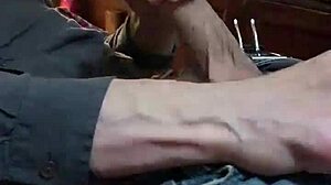 Amateur man strokes his big cock slowly for Bianca