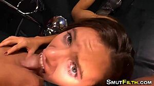 Kinky Whore Gulps Spunk in Bizarre Facial