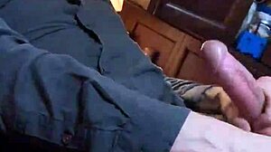 Amateur man strokes his big cock slowly for Bianca