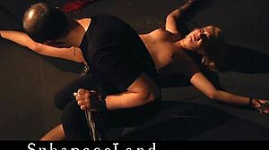 Discipline with merciless spanking for young 18+ slave fucked in despair