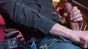 Amateur man strokes his big cock slowly for Bianca