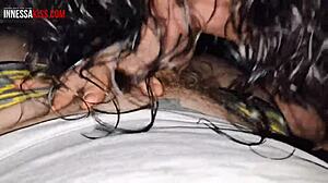 Wife's Close-Up Blowjob on Step Brother's Cock