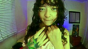 hot elf masturbates with hentai then sucks big cock