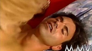 Retro Blonde Gets Fucked by Huge Hairy Monster Cock Cumshot