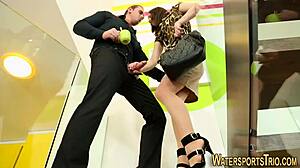 Glamorous Fetish Whore Receives Blowjob, Handjob, and Golden Shower Before Cumshot.