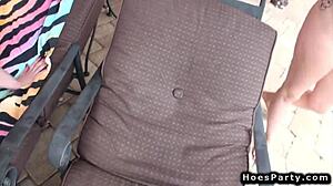 Wild foursome orgy explodes with hardcore fucking at the outdoor party! Coeds suck and fuck in POV.