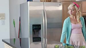 Teen babysitter screws for cum