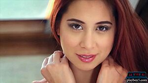 Paula, the big-boobed Czech redhead, shyly strips naked