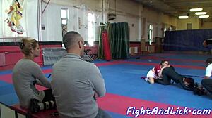 European Lesbian Babes Wrestle and Finger Pussies