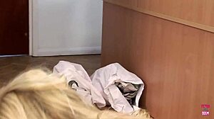 a blonde with big tits enjoys an incredible anal session