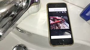 Gardener discovers ebony boss's big tits porn and masturbates