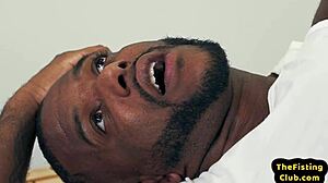 this hunk gets fisted by big black cock in interracial assfuck