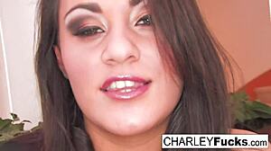 Charley Chase in red and black fishnets