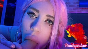 watch this close-up of a languid, sloppy blowjob ending in a cumshot