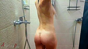 Oh, Watch This Hot Babe Shower and Finger Her Shaved Pussy!