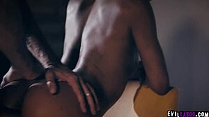 Hot models Demi Sutra and Anny Aurora start interracial lesbian sex