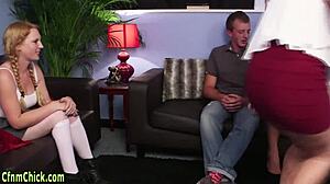 Femdom British Milf in Heels Tugs and Shames Hard