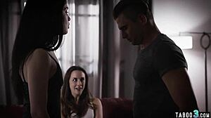 My busty milf stepmom propitiates the teen with taboo ffm fuck