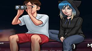 Peeping At Naked People Through Binoculars In Summertime Saga