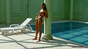 Astonishing Cute Virgin Fingers Her Slim Cunt To Defloration Orgasm