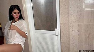 Spying on Him in the Shower, What a View!